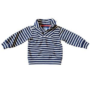 Striped Shawl Collar Pullover Sweater